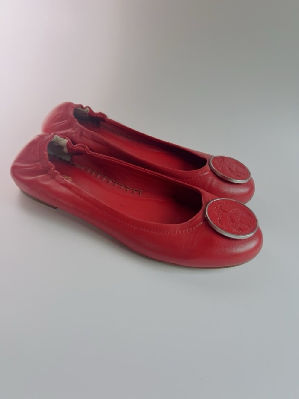 Brooks Brothers Red Leather Ballet Flats Women’s Size 9 Slip On Shoes - Picture 8 of 16